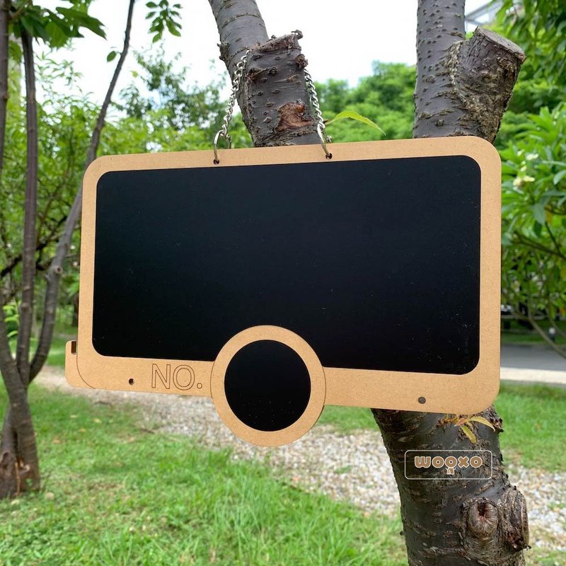 WOOXO 露營車 造型黑板 露營黑板 露營門牌 彩繪 - 露營用品 - 木頭 卡其色
