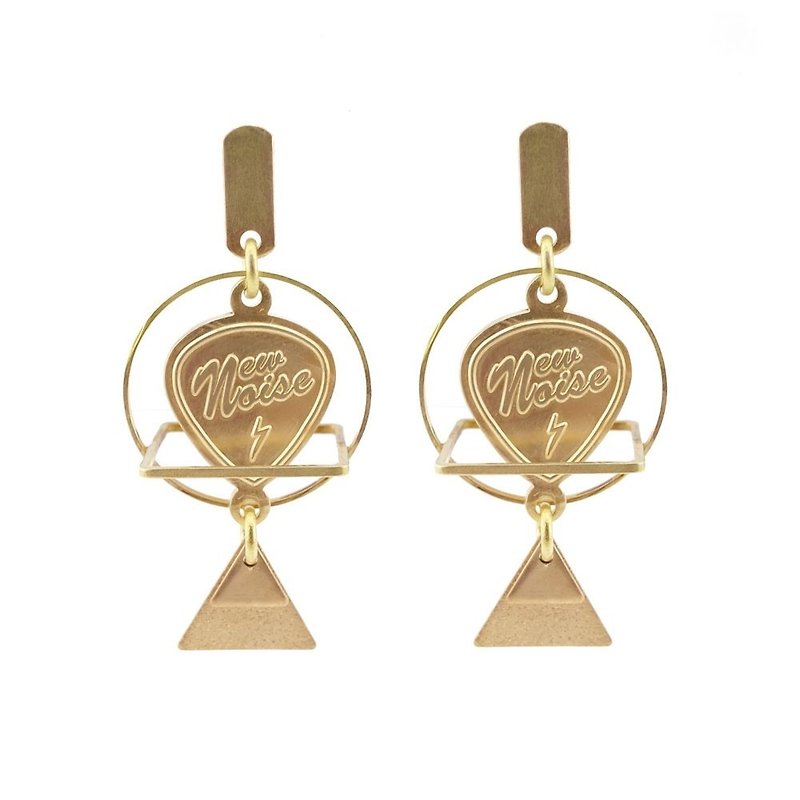  Stereo earrings - Earrings & Clip-ons - Other Metals Gold