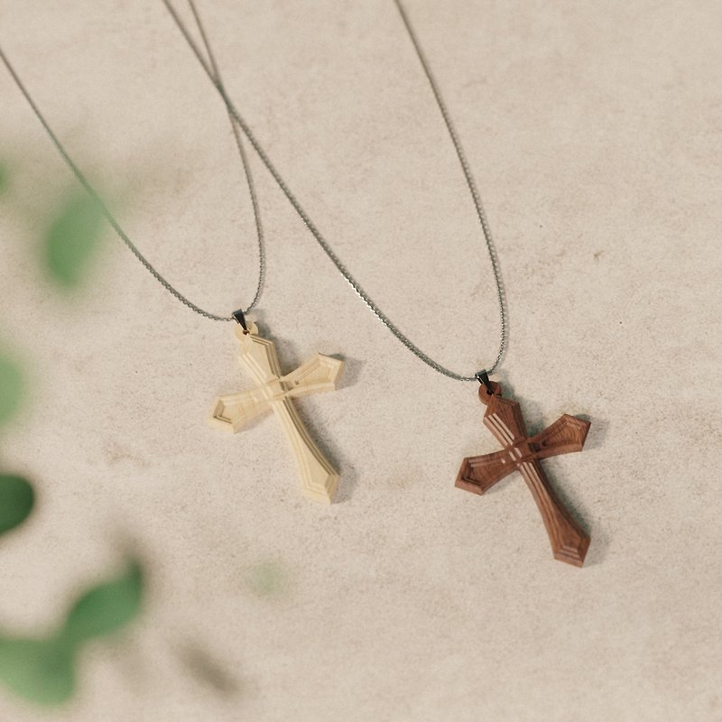 天國的階梯 - 實木製項鍊 / 十字架系列飾品 - 項鍊 - 木頭 多色
