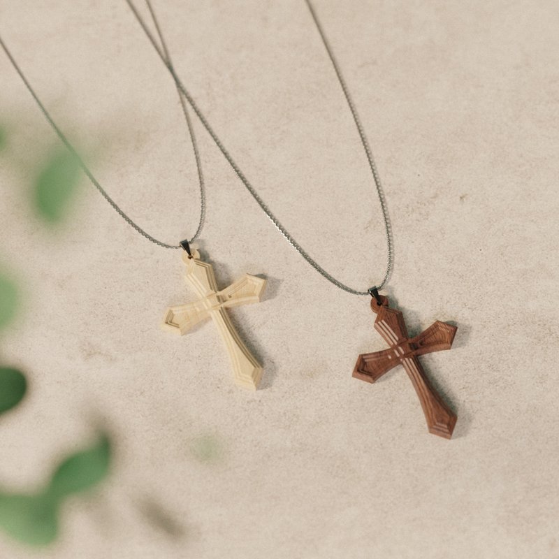 Stairway to Heaven - Wood Necklace / The Cross Series - สร้อยคอ - ไม้ หลากหลายสี