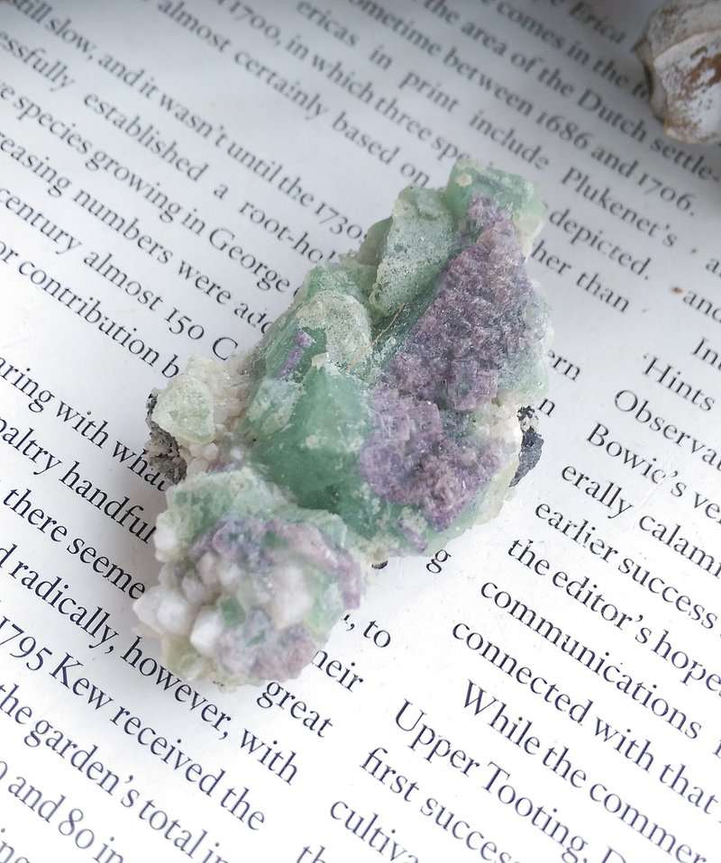 Fluorite 內蒙產地  紫綠色雙色螢石 方解石共生 天然礦石 原礦 - 擺飾/家飾品 - 其他材質 