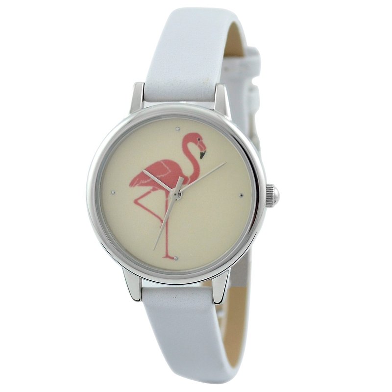 Mothers Day Gift Flamingo Watch White Ladies Watch Free shipping worldwid - นาฬิกาผู้หญิง - โลหะ ขาว