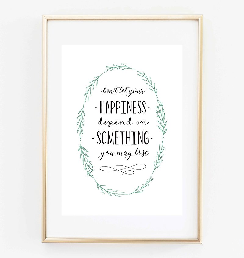 Happiness quote print customizable poster - โปสเตอร์ - กระดาษ 