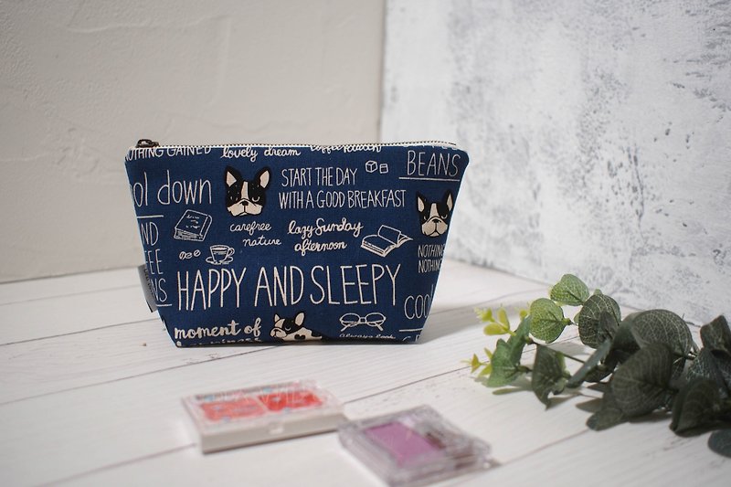 Daily series cosmetic bag / storage bag / limited manual bag / law diary / pre-order - Toiletry Bags & Pouches - Cotton & Hemp Blue