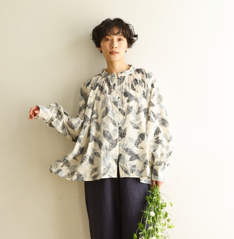 純棉刺繡長袖氣質襯衫 優雅百搭上衣 簡約風格 百搭單品　240507 - 女上衣/長袖上衣 - 棉．麻 