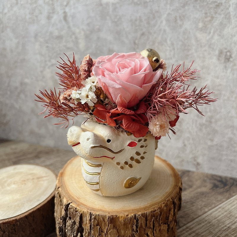 [New Year Gift] Small Potted Flowers for the Year of the Dragon/New Year Gift/Good Luck and Wealth/Desk Decoration - Dried Flowers & Bouquets - Plants & Flowers Green
