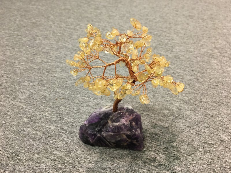 黃晶配紫晶原石樹 - 增加財運 人緣運 - 擺飾/家飾品 - 水晶 