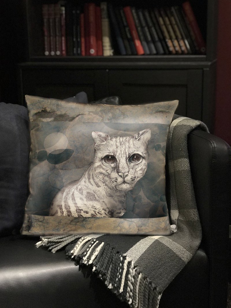 Formosan Leopard Cat Pillowcase - หมอน - ผ้าฝ้าย/ผ้าลินิน สีเงิน