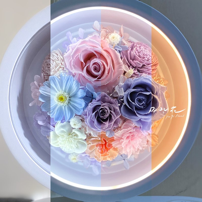 【那些花】永生花無線充電檯燈/桌燈/三合一功能/藍芽音箱 - 乾燥花/永生花 - 植物．花 白色
