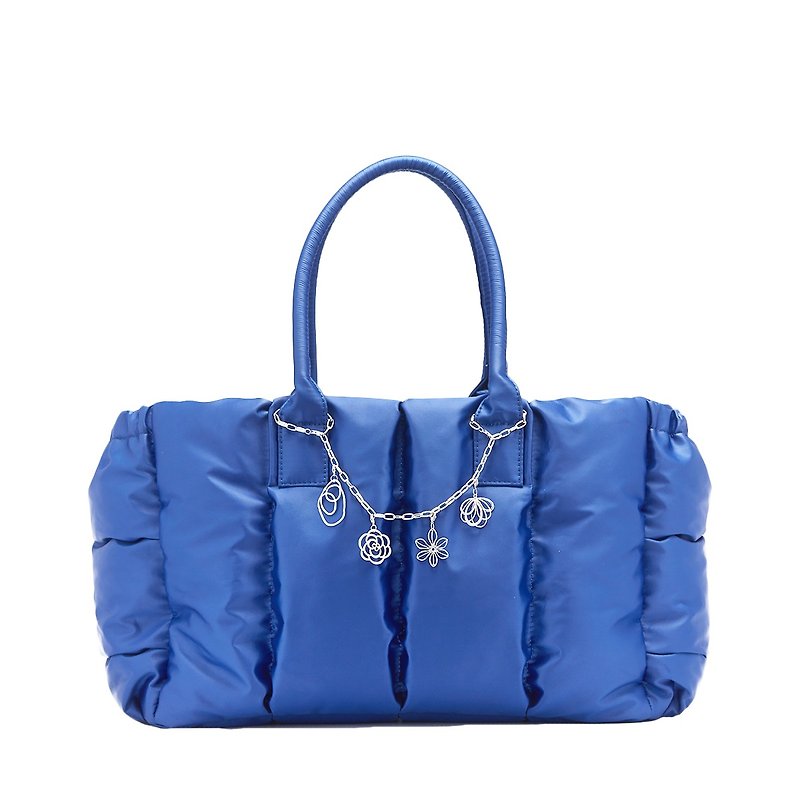 VOUS Luxury Mother Bag Starry Blue + Silver Spring Goddess Charm Set - กระเป๋าคุณแม่ - เส้นใยสังเคราะห์ สีน้ำเงิน