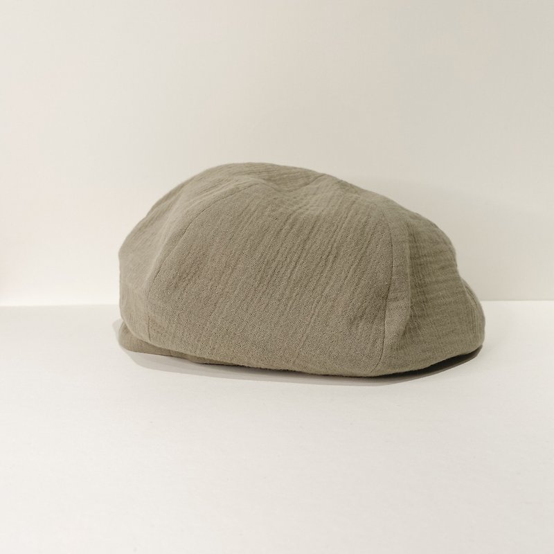 JOJA / Belle / Seersucker / White Clay - Hats & Caps - Cotton & Hemp Khaki