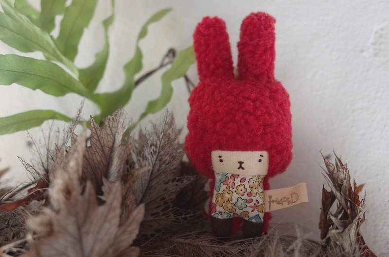 Duo Bunny - Red Hair - Gentle Flower - 2018154 - Charms - Cotton & Hemp Red