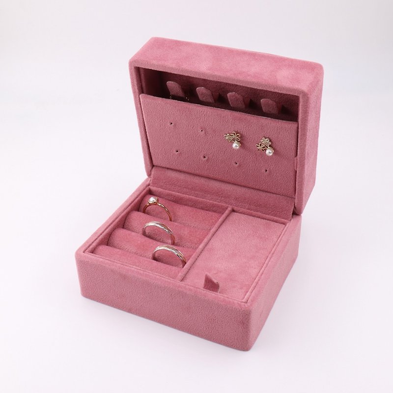 日本原裝進口掌上型珠寶盒 - 收納箱/收納用品 - 紙 粉紅色