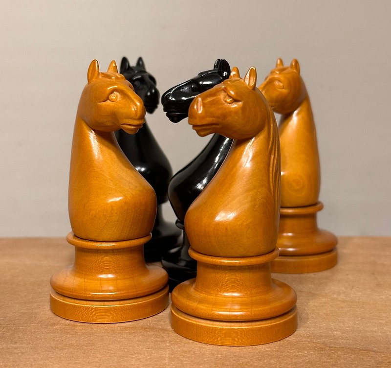 Soviet / Russian Chess set  Botvinnik - Flohr II 1935 (Replica) - บอร์ดเกม - ไม้ สีดำ