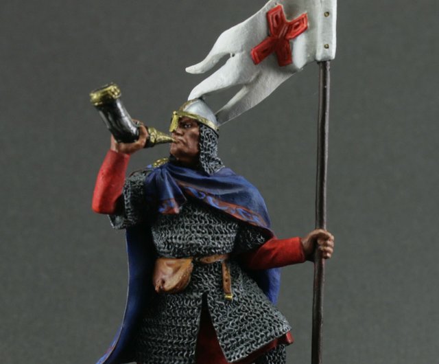 騎士中世手描きのミニチュア置物54mm男性のための家の装飾の贈り物