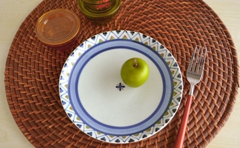 染錦千段剣先丸皿(M) - 碟子/醬料碟/醬油碟 - 陶 