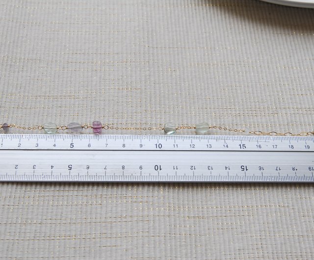 マルチカラーフローライトの風を感じるブレスレット 14kgf