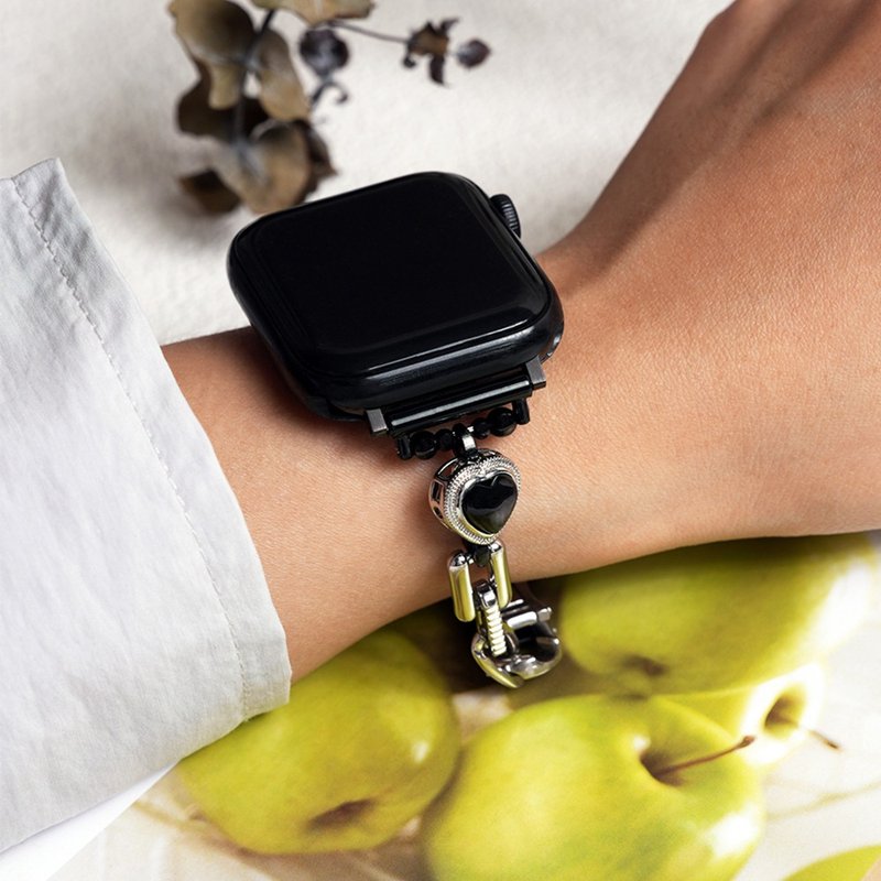 APPLE WATCH - 【Black Temperature】質感不鏽鋼拼接錶帶 - 錶帶 - 其他金屬 