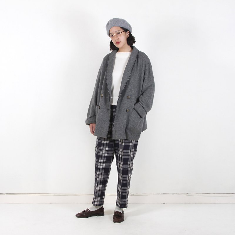 Egg plant vintage gray cloud knit vintage coat - Women's Casual & Functional Jackets - Wool Gray