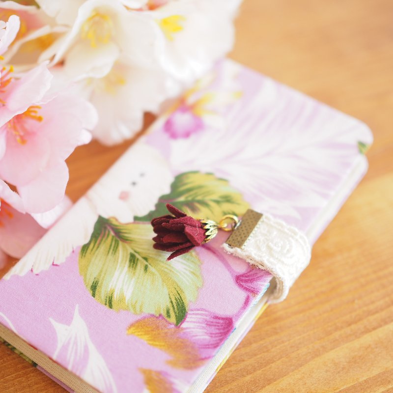Taiwan flower cloth notebook type smartphone case (all models) 27 [Made to order] - เคส/ซองมือถือ - ผ้าฝ้าย/ผ้าลินิน หลากหลายสี