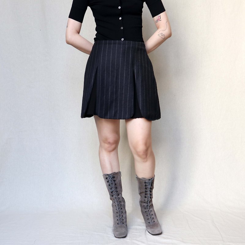 Pumpkin Vintage. JW Anderson Grey Striped Mini Skirt - Skirts - Wool Gray