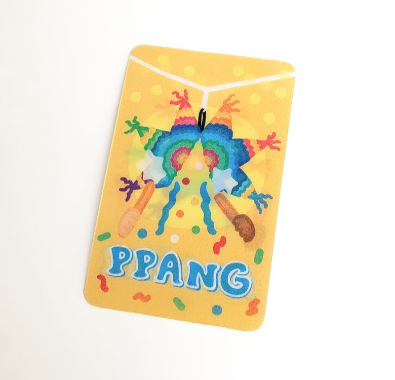 Piñata lenticular mini card - 卡片/明信片 - 紙 橘色