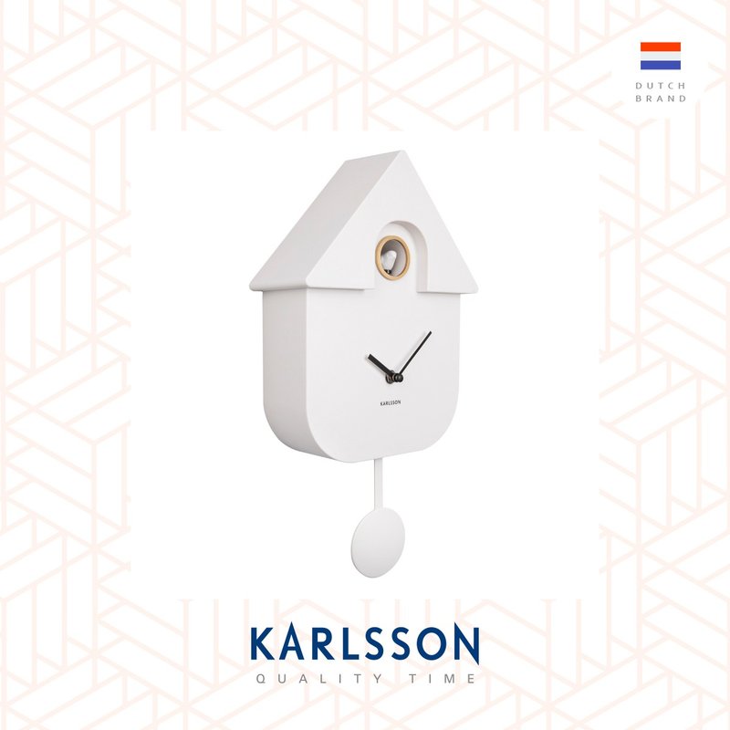 Karlsson, Wall clock Modern Cuckoo white (Pendulum) - Clocks - Plastic White