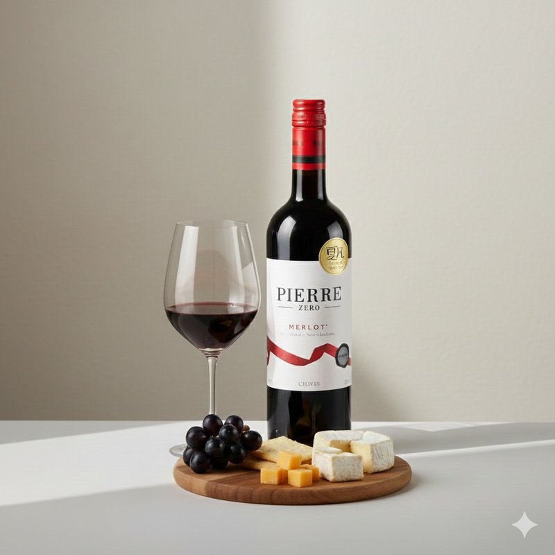 French CHAVIN Xiafan Classic Merlot Non-alcoholic Red Wine Flavored Drink 750mL Vegan Vegan - Fruit & Vegetable Juice - Glass White