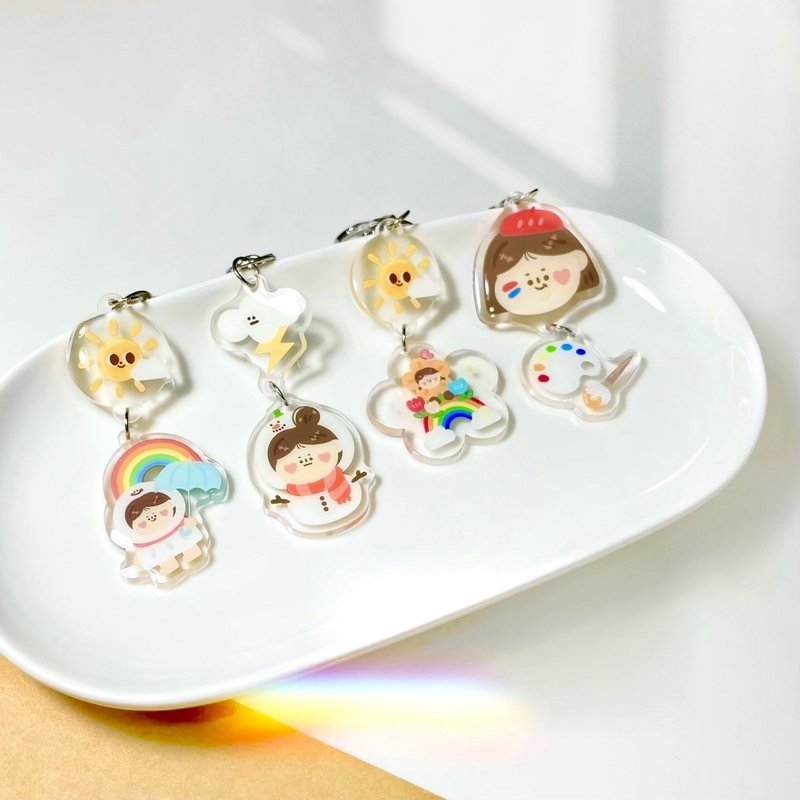 One bun/bao bun keychain (4 types in total) Epoxy Acrylic pendant - Keychains - Other Materials 