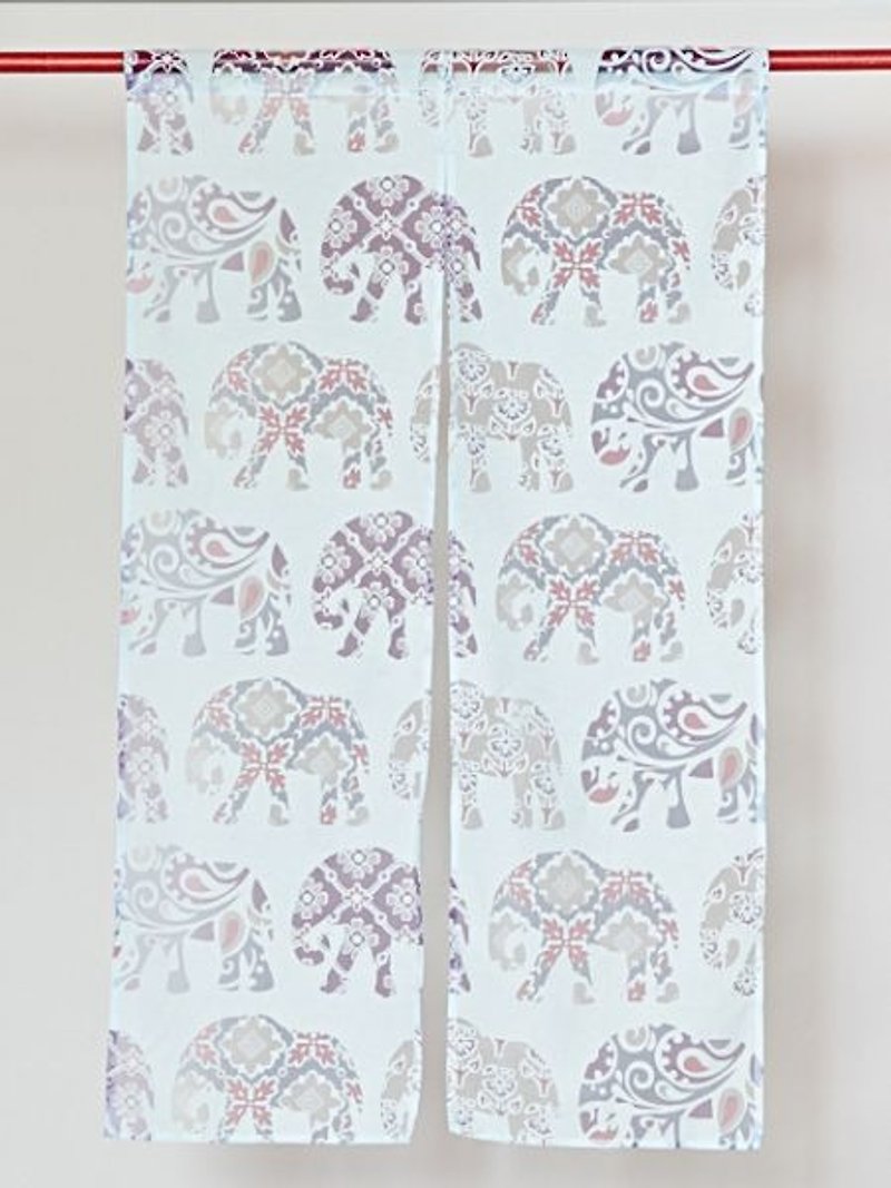 Pre-order Indian elephant flower curtain (two colors) ISAP7252 - Items for Display - Cotton & Hemp Multicolor