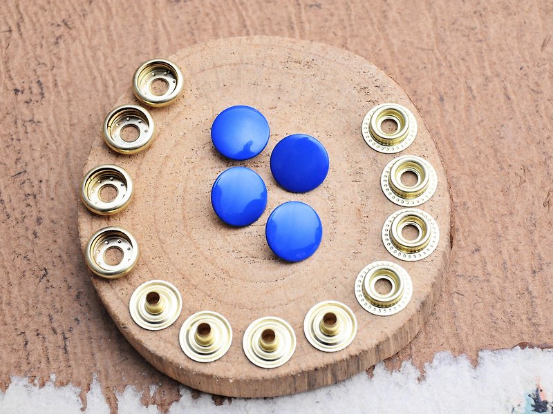 [Big Jumping Bean Series—15mm Button Surface Snap Button|Blue AZEUPPO (4 groups)] Handmade Leather Personalized Leather DIY Leather Tool Snap Button Sewing Button Button Tool - เครื่องหนัง - หนังแท้ สีน้ำเงิน