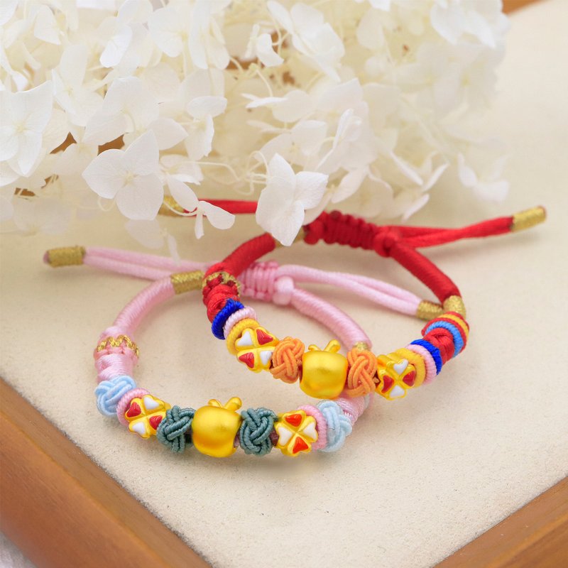 Kimura's original Miyue gift / safe and lucky Miyue bracelet birthday gift / newborn gift / Ping'an - ของขวัญวันครบรอบ - ทอง 24 เค สีแดง