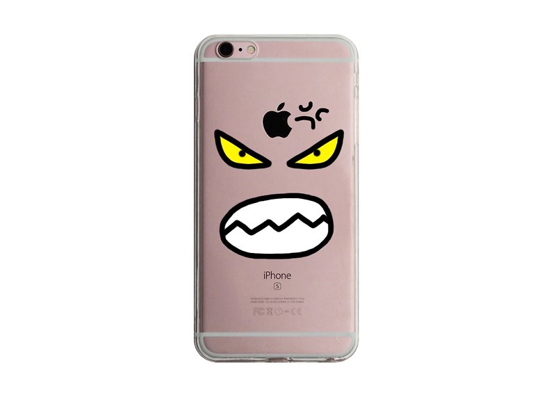 Custom angry expression transparent Samsung S5 S6 S7 note4 note5 iPhone 5 5s 6 6s 6 plus 7 7 plus ASUS HTC m9 Sony LG g4 g5 v10 phone shell mobile phone sets phone shell phonecase - Phone Cases - Plastic Black