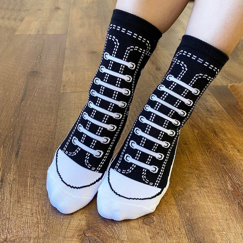 Recommend SOCKS shoe socks BLACK JACK | combed cotton tube socks men's socks and women's socks | keep warm - ถุงเท้า - วัสดุอื่นๆ สีดำ