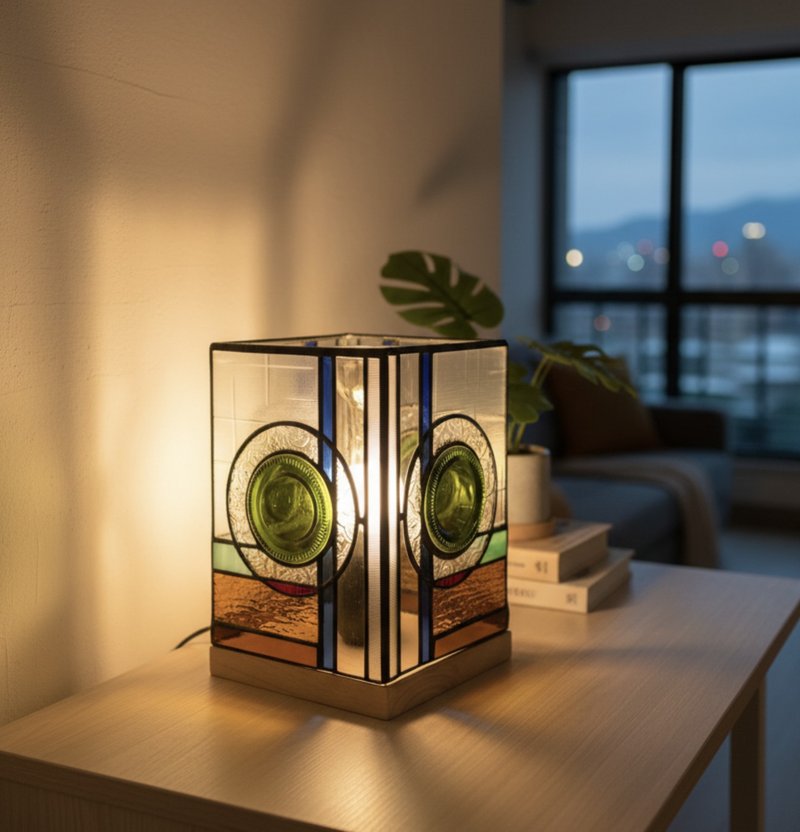 Serene Lightscape | Glass Art Ambient Lamp - Lighting - Glass Gold