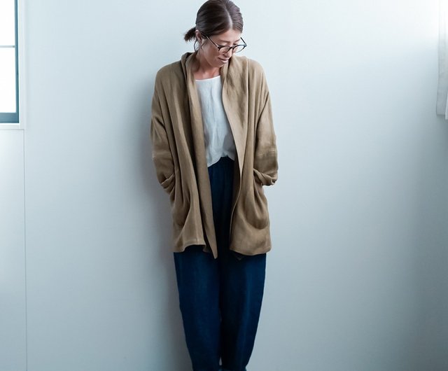 wafu【リネンカーディガン】はじめよう リネンのある暮らし 秋冬リネン