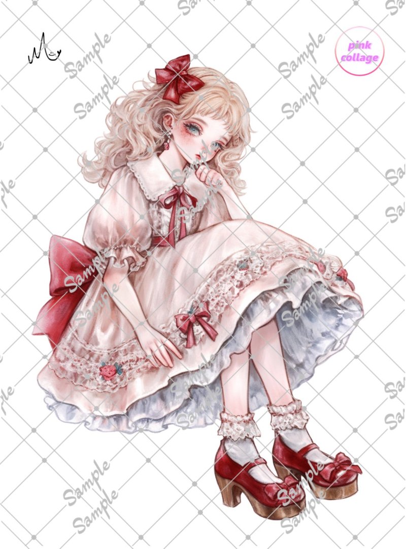 オリジナル人物ステッカー期間限定pinkシリーズ9月10日まで - 貼紙 - 紙 