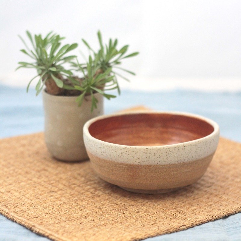 ceramic shino bowl - ถ้วย - ดินเผา สีส้ม