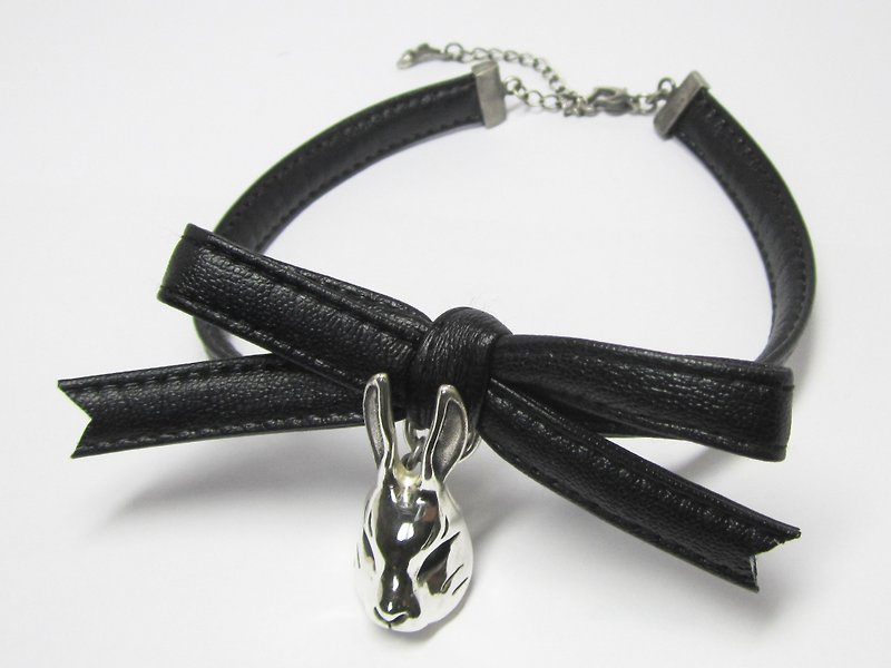 Rabbit face CHORKER (black) - Necklaces - Other Metals Black