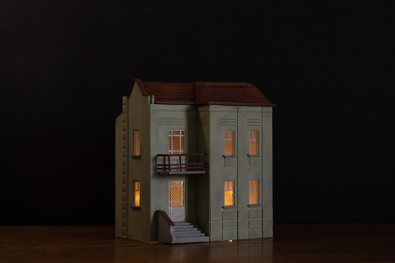 魅力的なミニチュア手作り住宅模型 - 置物 - 木製 多色
