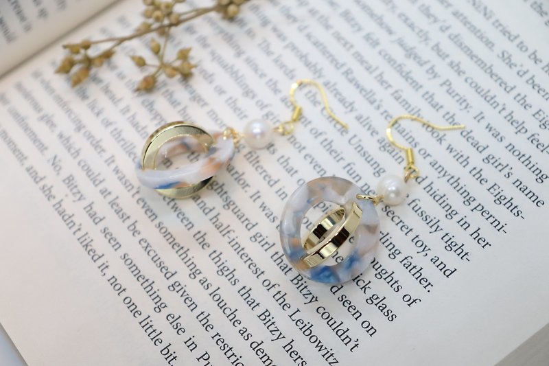 Pearl Earrings & Clip-ons - Unique Resin Beads & Pearl Dangle 925 Silver Earrings