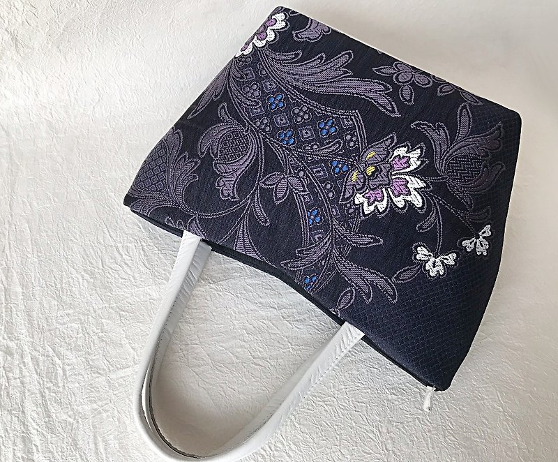 更紗花文　トートバッグ - 手袋/手提袋 - 其他材質 紫色