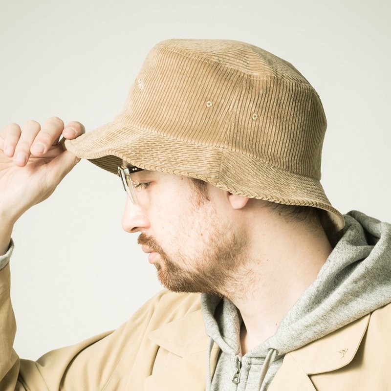 RUTH BUCKET HAT - 帽子 - 棉．麻 卡其色