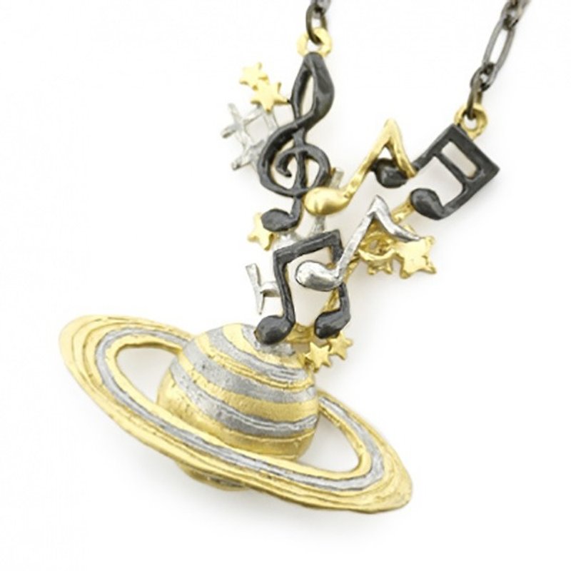 Sound Saturn Sound Satan / Necklace NE151 - Necklaces - Other Metals Gold