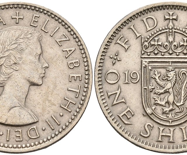 イギリス コイン リング 1シリング 1956年 エリザベス コイン リング