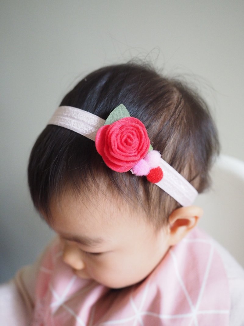 Handmade Elastic Baby/ Girl Headband Hair Accessories - Baby Hats & Headbands - Wool Red