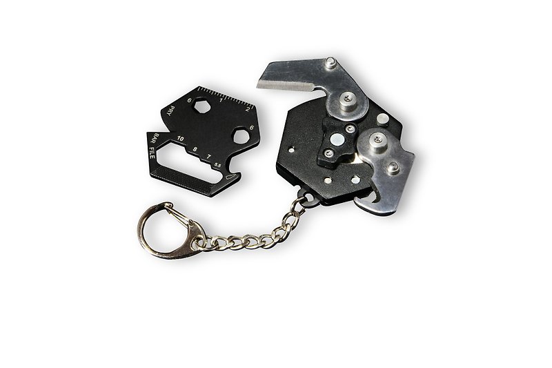 Xbat Tool 萬用工具鑰匙圈 - 鑰匙圈/鎖匙扣 - 鋁合金 黑色