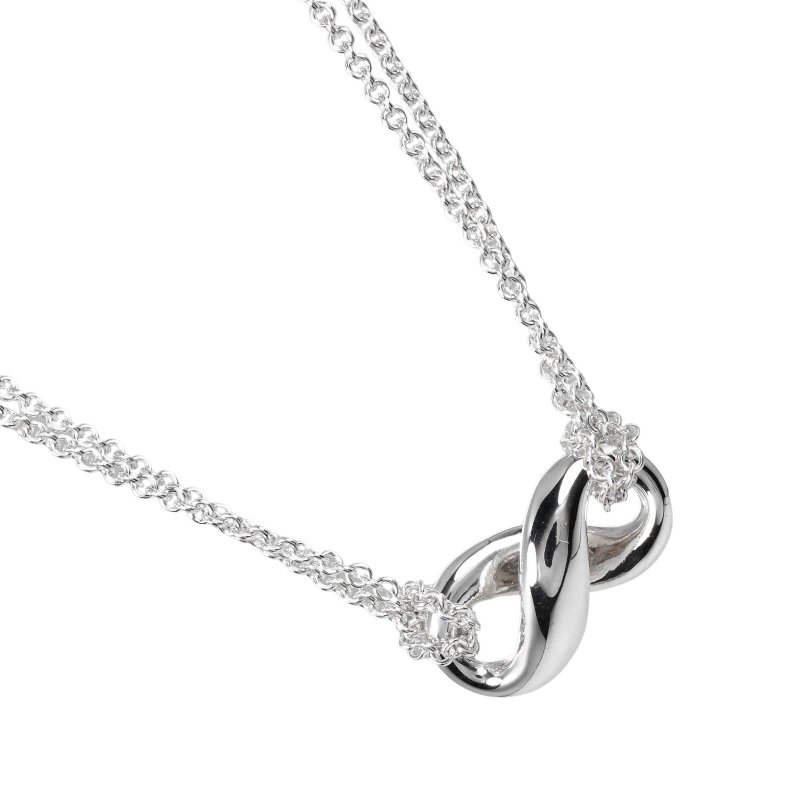 【日本直送】ティファニー TIFFANY&Co. インフィニティ ダブルチェーン ネックレス シルバー925 約7.72g【中古】Aランク - 項鍊 - 銀 銀色