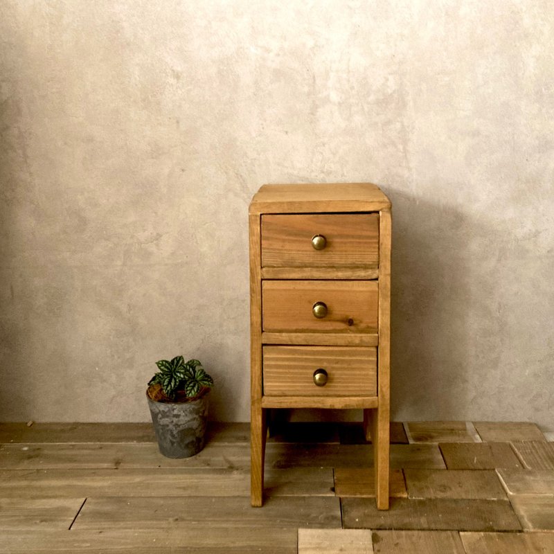 Chest of Drawers, Cabinet, Japanese Cedar Solid Wood, Sofa Table, Four Legs, Wooden, 3 Tiers, Shelf, Light Brown - Wardrobes & Shoe Cabinets - Wood Khaki