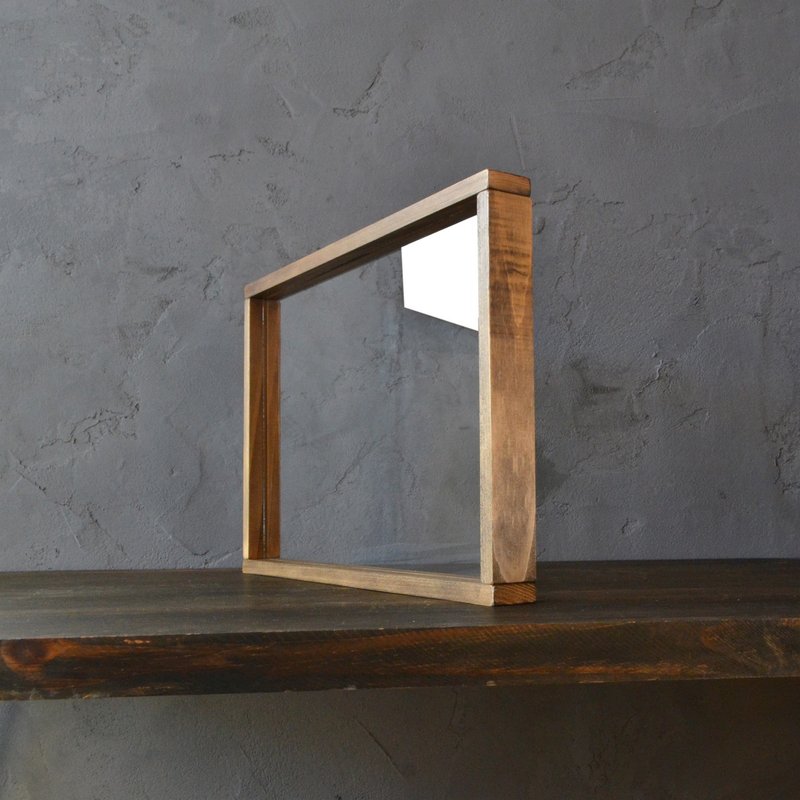 0310mito Simple Cafe Tray with Japanese Cypress and Clear Glass - เฟอร์นิเจอร์อื่น ๆ - แก้ว สีนำ้ตาล